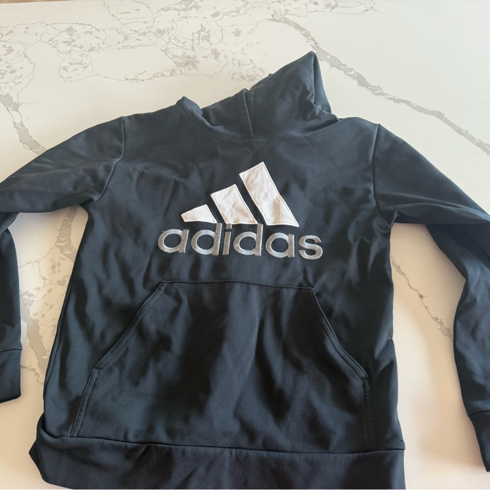 Adidas Black Hoodie with White Logo